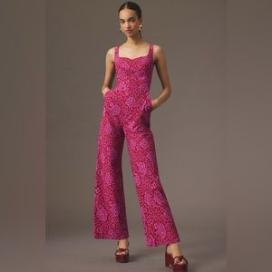 Anthropologie Maeve Pink Printed Jumpsuit